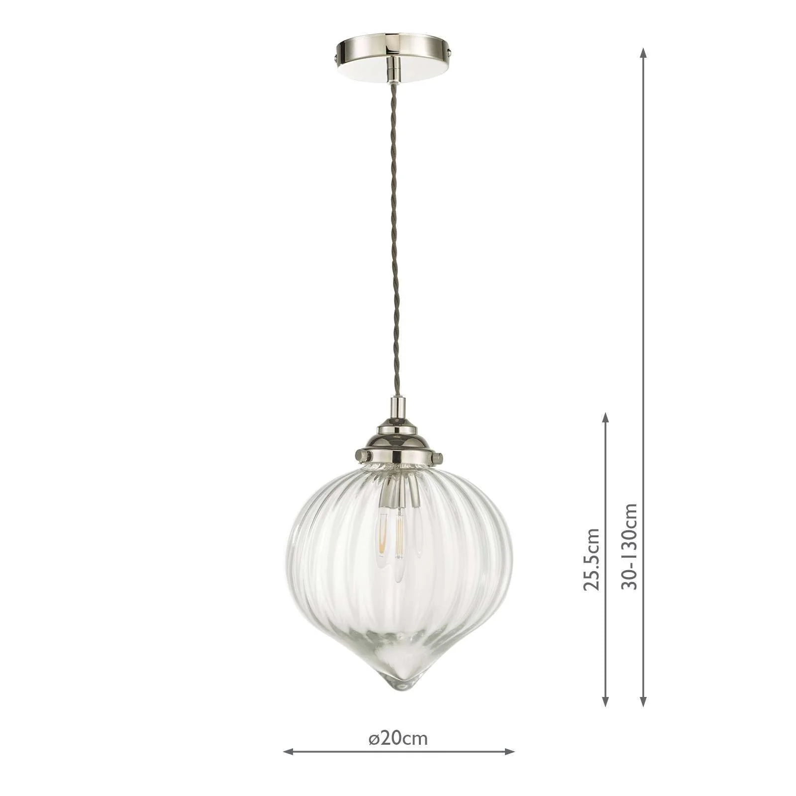Mya 1 Light Single Pendant Ceiling Light - Antique Brass/Polished Nickel Glass IP20 - Image 9