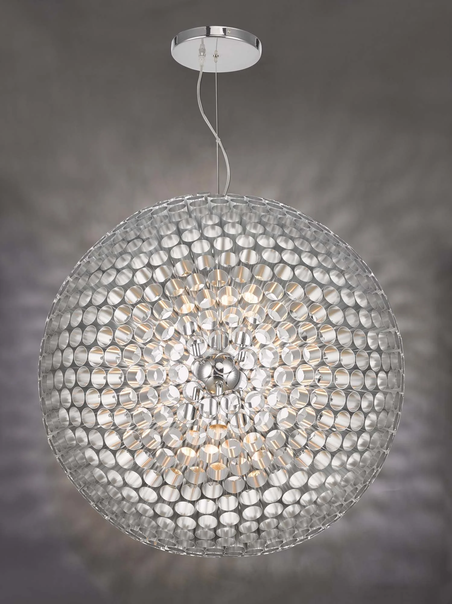Serafina 6 Light Pendant Brushed Chrome Large - Image 3