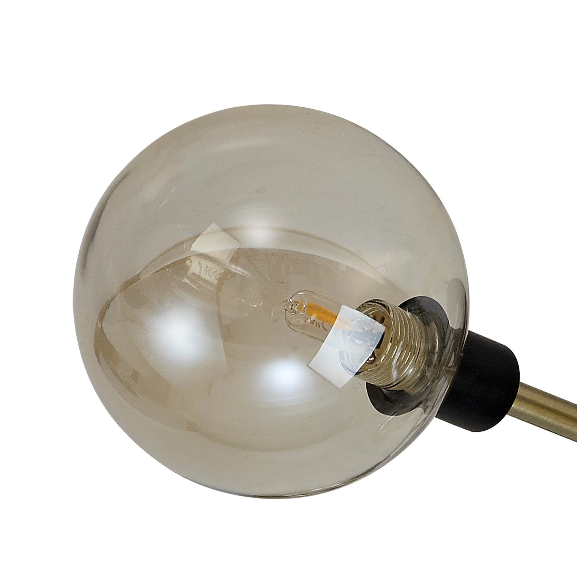 Darcy Semi-Flush Ceiling, 5/9 Light, Matt Black/Antique Brass/Cognac Glass - Image 3