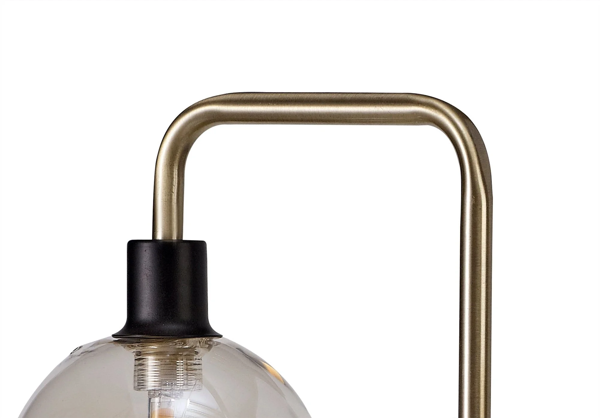 Darcy Table Lamp, 2 Light G9, Matt Black/Antique Brass/Cognac Glass - Image 3