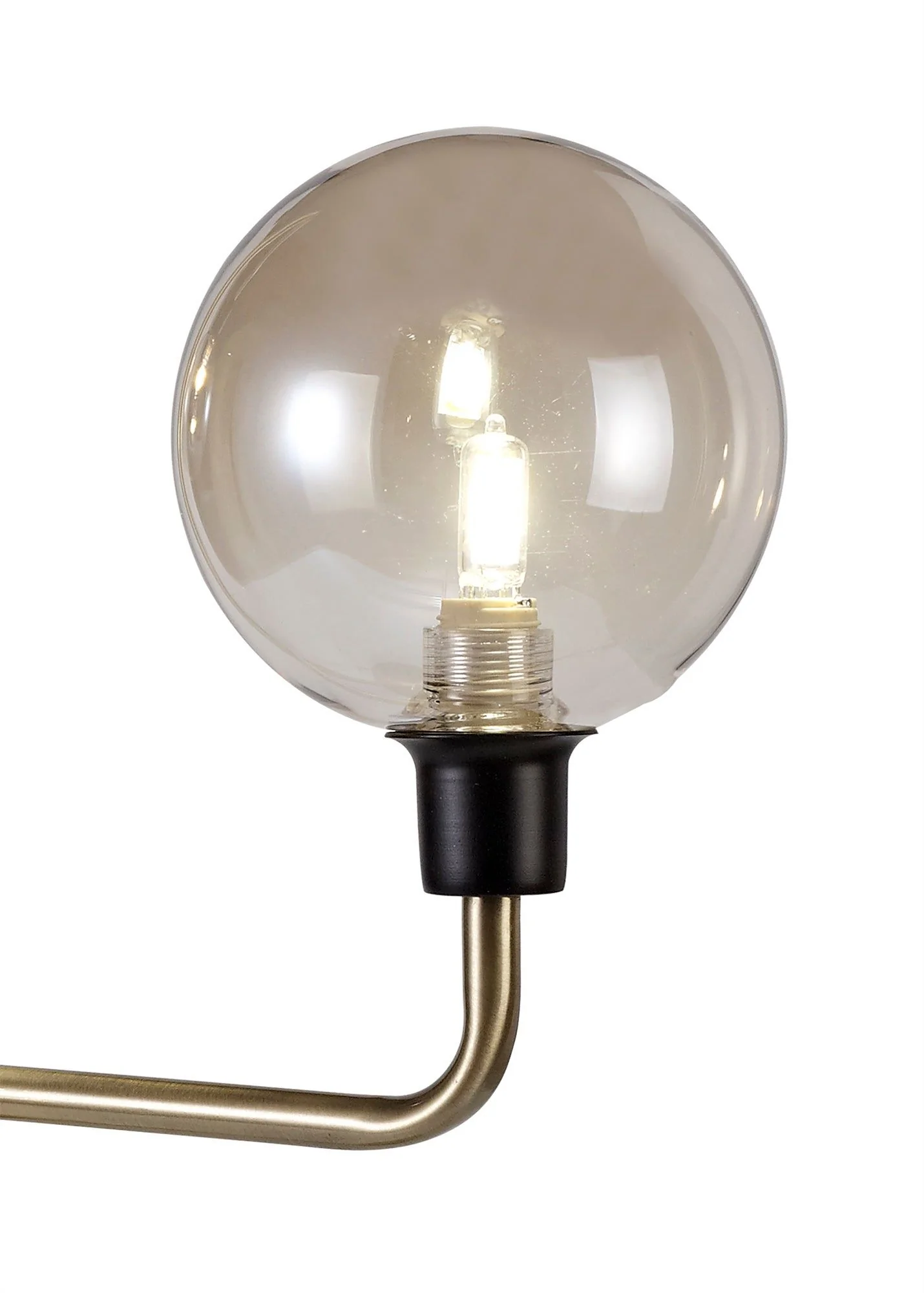 Darcy Table Lamp, 2 Light G9, Matt Black/Antique Brass/Cognac Glass - Image 6