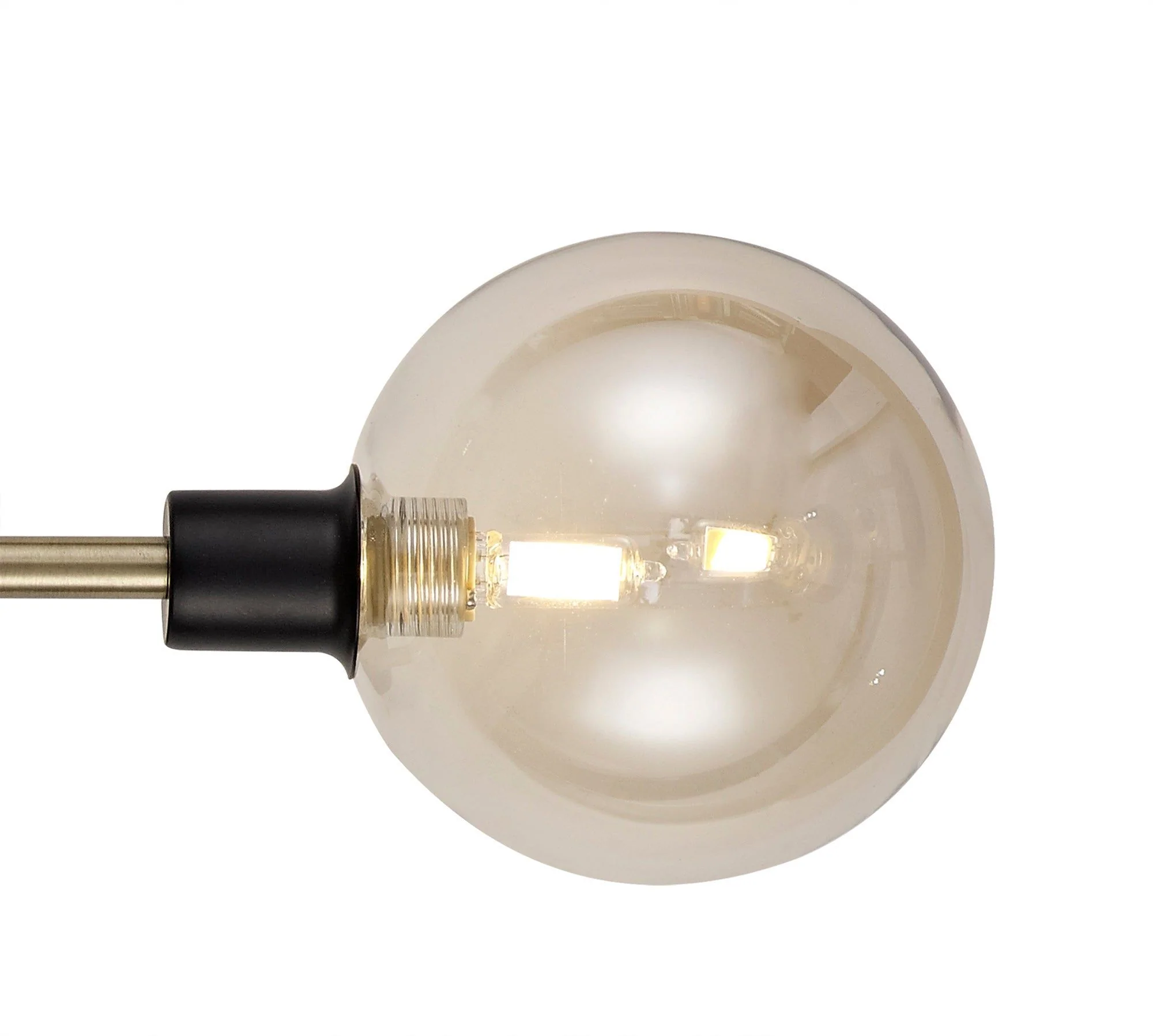 Darcy Wall Lamp, 2 Light G9, Matt Black/Antique Brass/Cognac Glass - Image 4