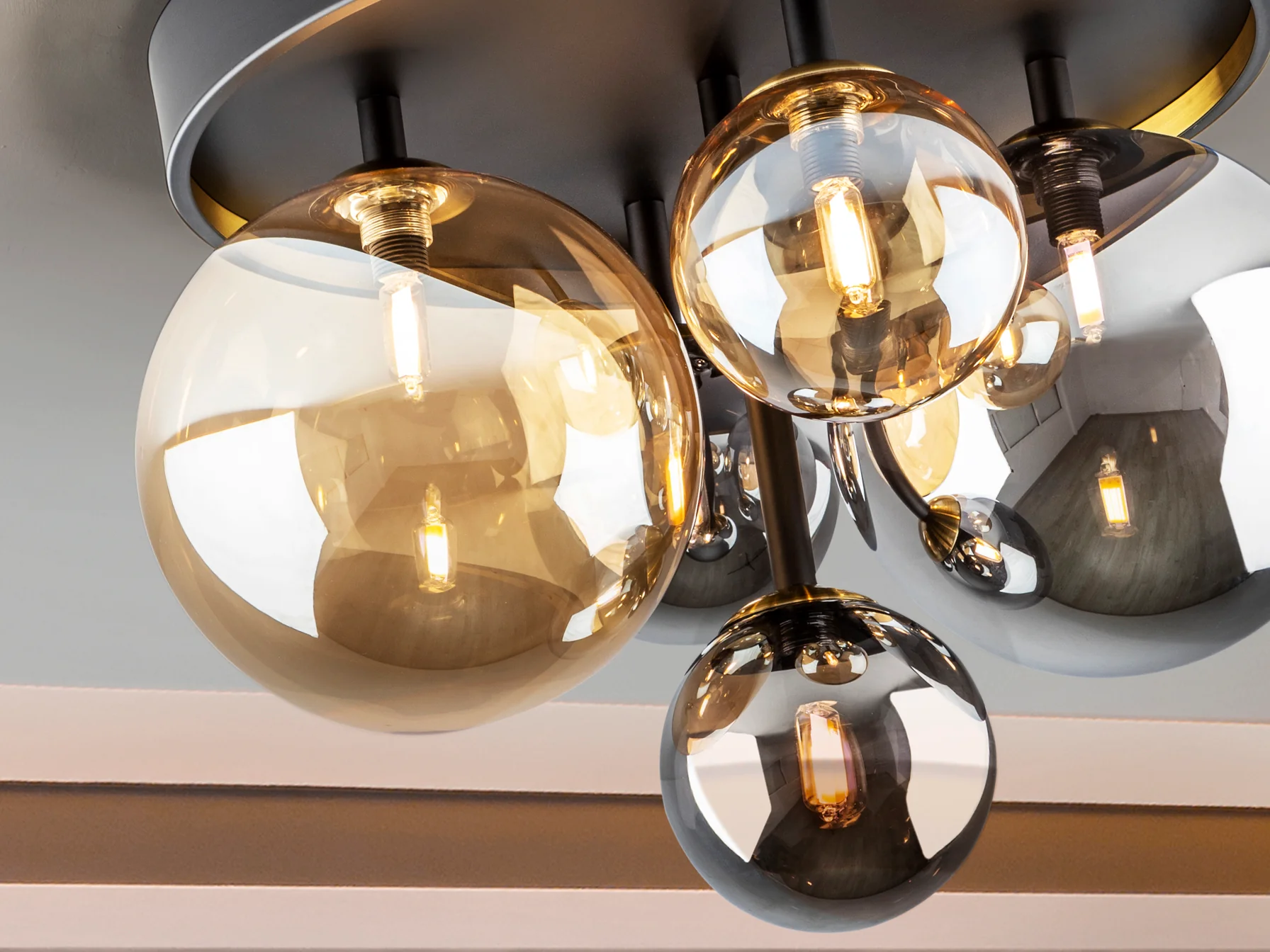 Dark Semi-Flush Ceiling Light - Image 3