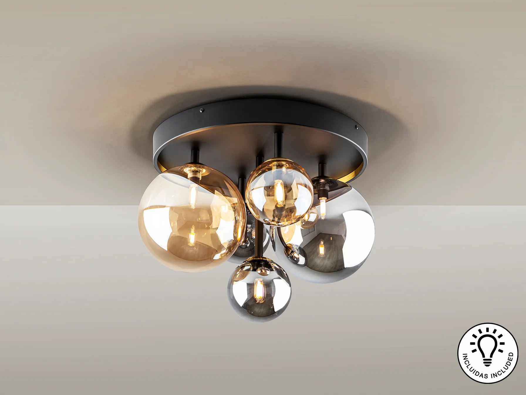 Dark Semi-Flush Ceiling Light - Image 4