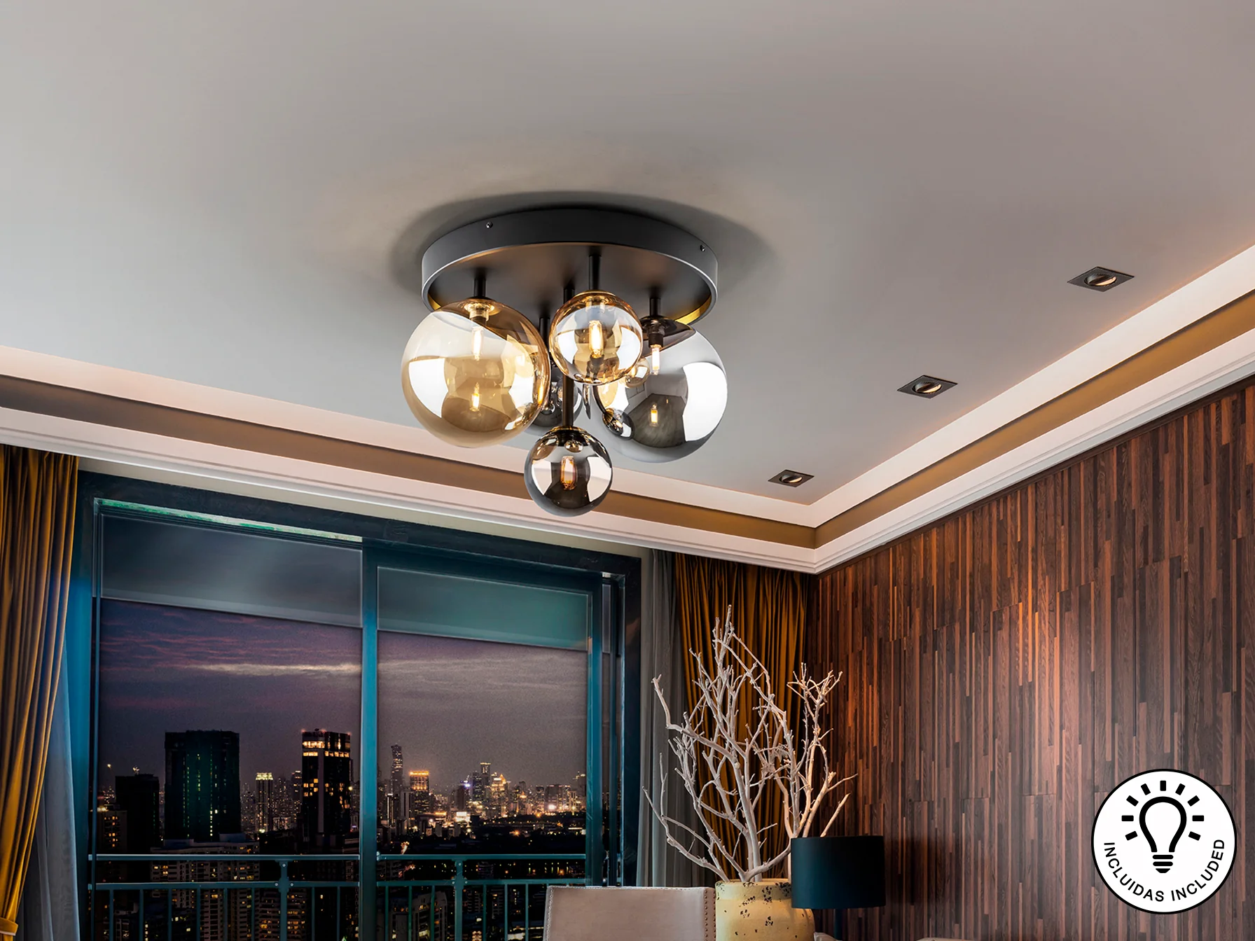 Dark Semi-Flush Ceiling Light - Image 5