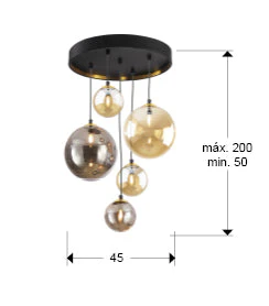 Dark - Lamp 5/9/14Lt Black-Brass G9 Ip20 - Image 10