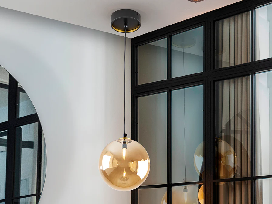 Dark Single Pendant - Black-Brass Finish - Image 2