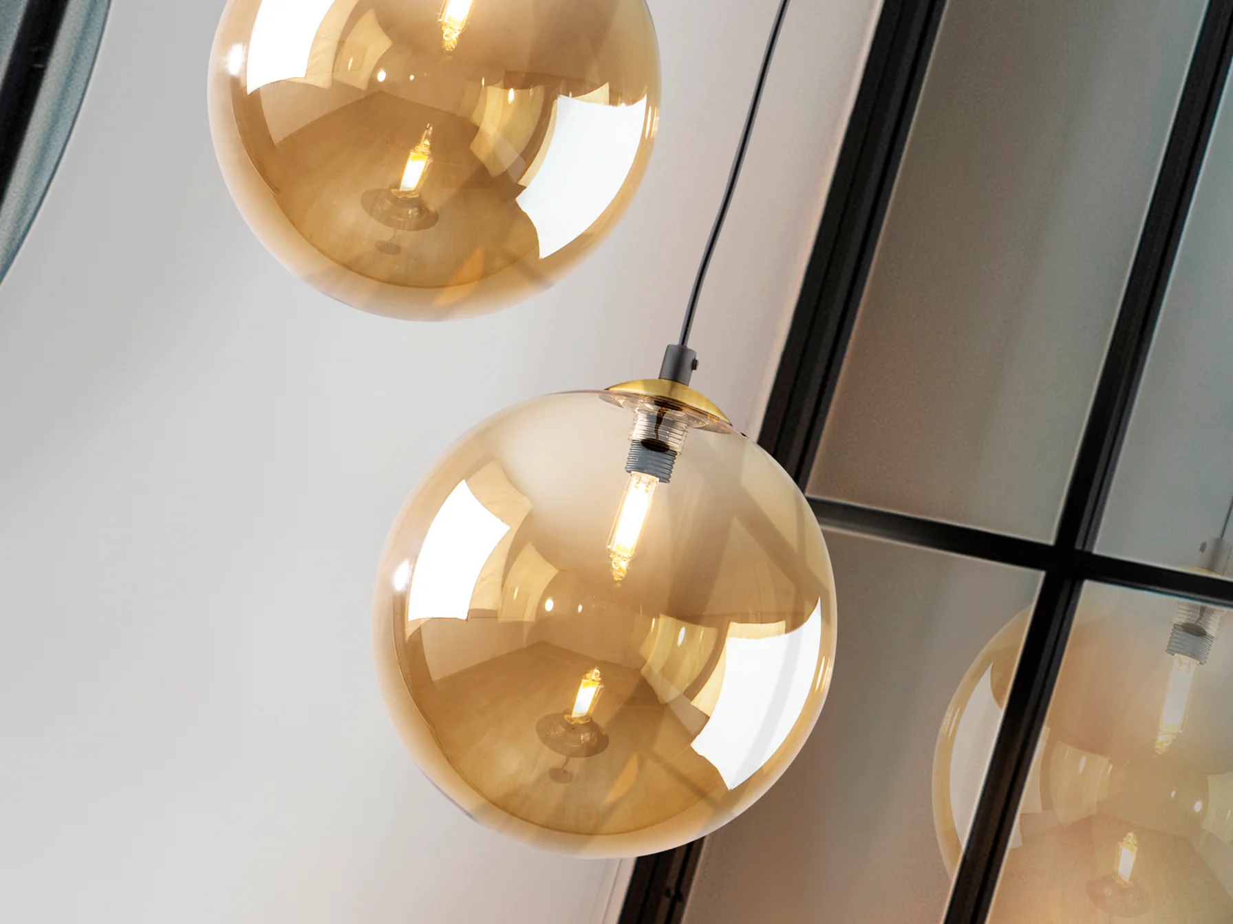 Dark Single Pendant - Black-Brass Finish - Image 4