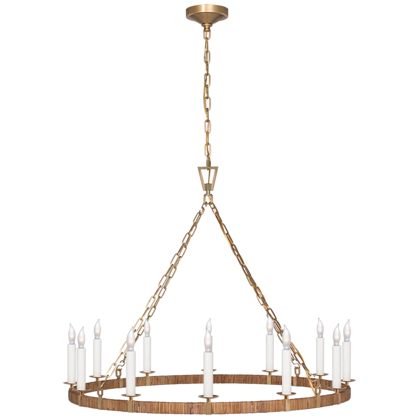 Darlana Rattan Wrapped Chandelier - Iron/Brass - Image 3