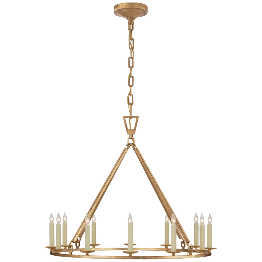 Darlana Small/Large Ring Chandelier - Aged Iron/Gild - Image 2
