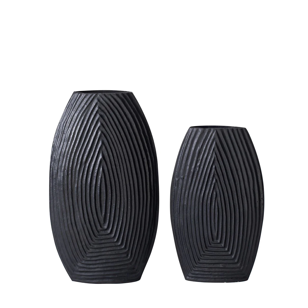 Darsa Ridged Black Vase - Image 3