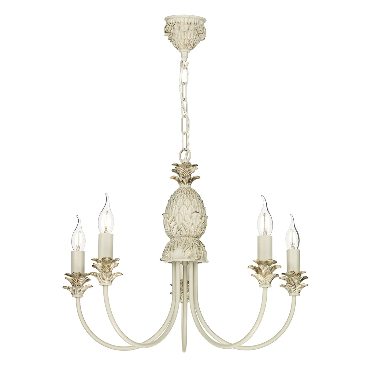 Cabana 5 Light Multi-Arm Pendant In Cream Gold Fitting only
