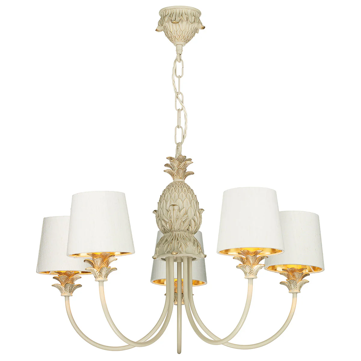 Cabana 5 Light Multi-Arm Pendant In Cream Gold Fitting only - Image 3