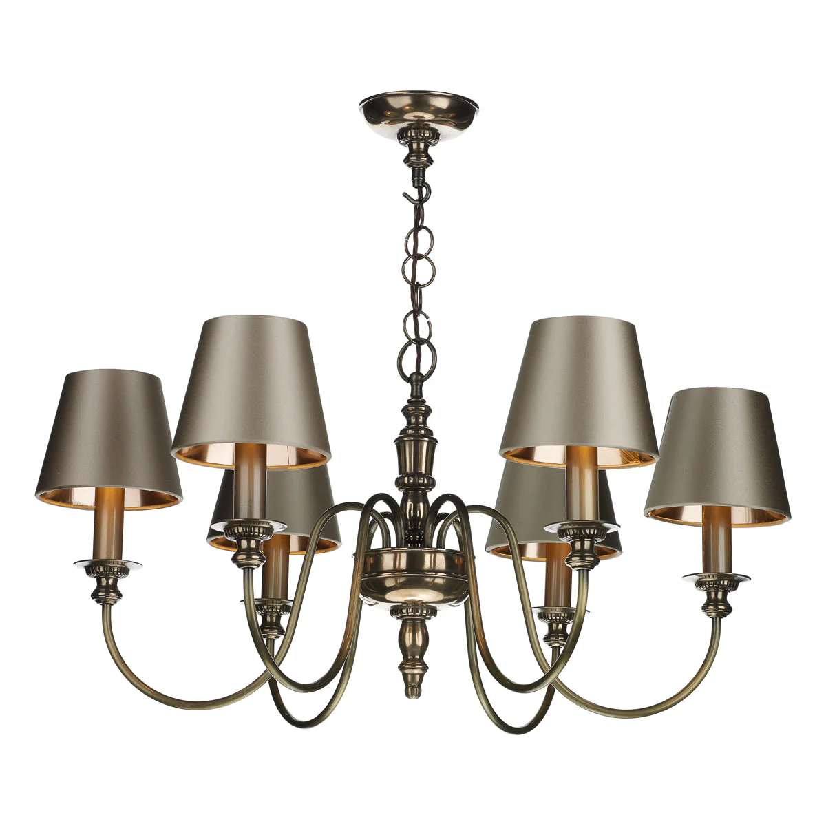 Dickens 6 Light Multi-Arm Pendant In Bronze/Pewter Fitting Only - Image 2