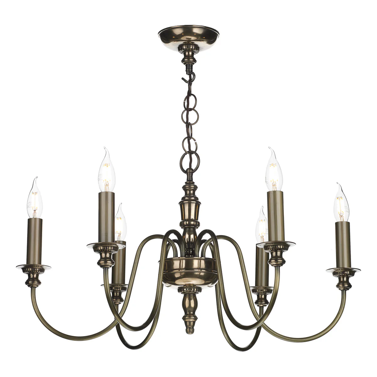 Dickens 6 Light Multi-Arm Pendant In Bronze/Pewter Fitting Only - Image 3