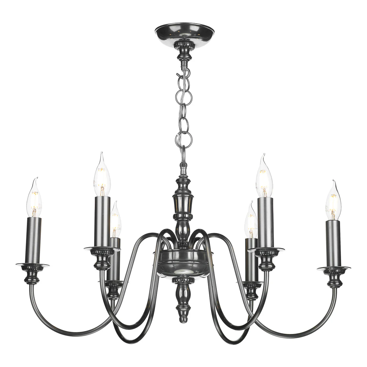 Dickens 6 Light Multi-Arm Pendant In Bronze/Pewter Fitting Only - Image 4