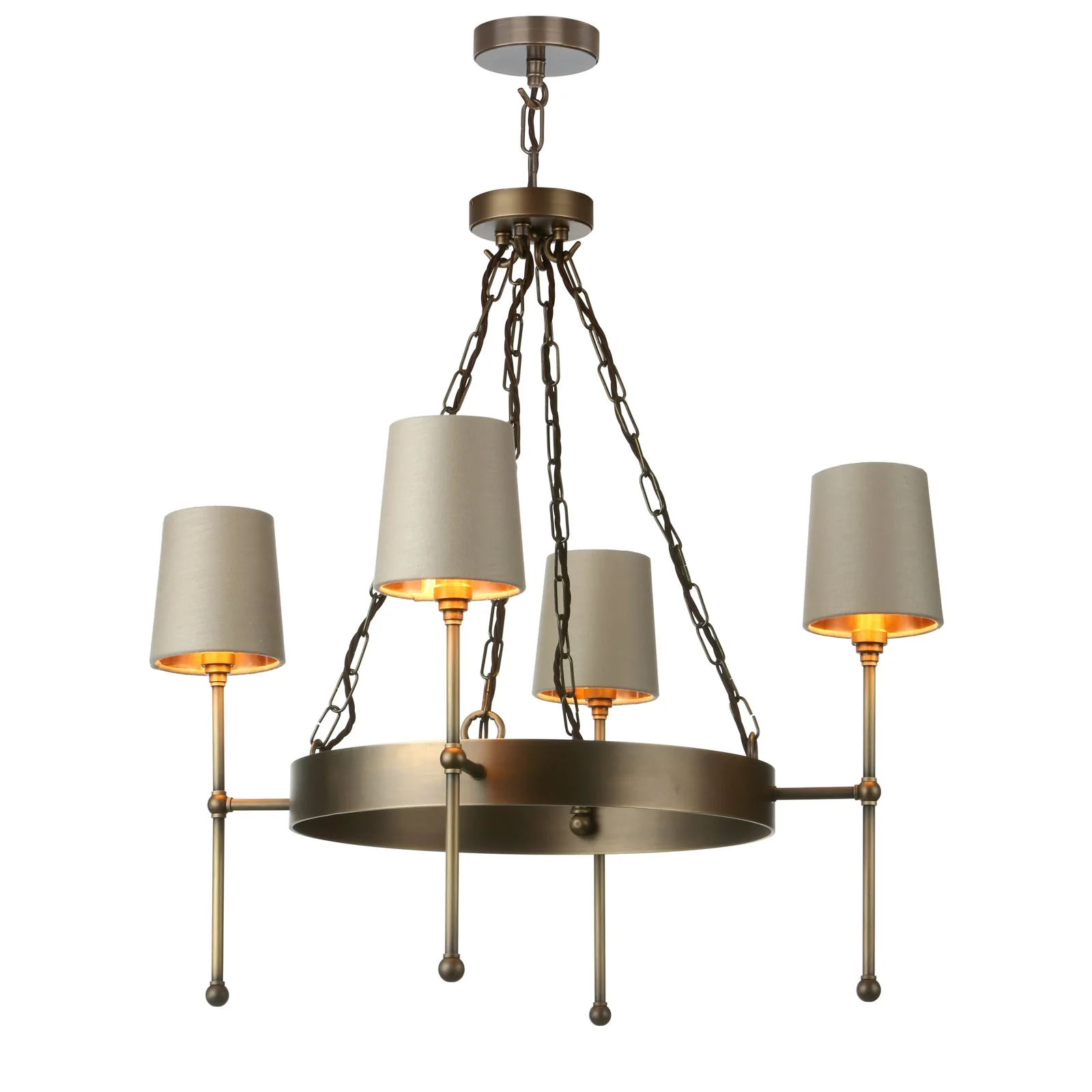 Durrell 4 Light Multi-Arm Pendant In Antique Brass Fitting Only - Image 2