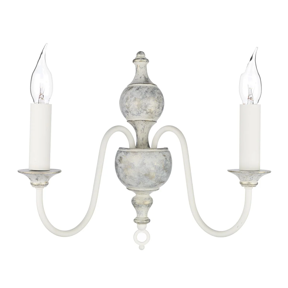Flemish double Wall Light in Bronze/Powder Grey & Gold