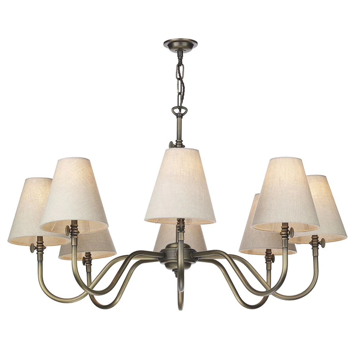 Hicks 5/8Lt Centre Ceiling Light Antique Brass - Image 2
