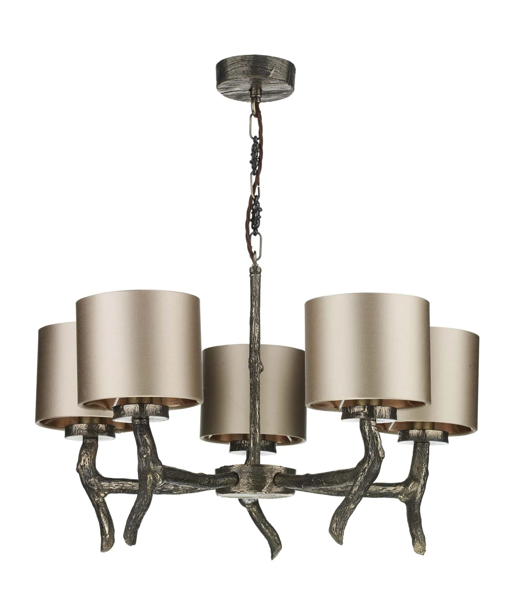 Joshua 5Lt Multi-Arm Pendant Silk Shade Bespoke Colour - Image 5