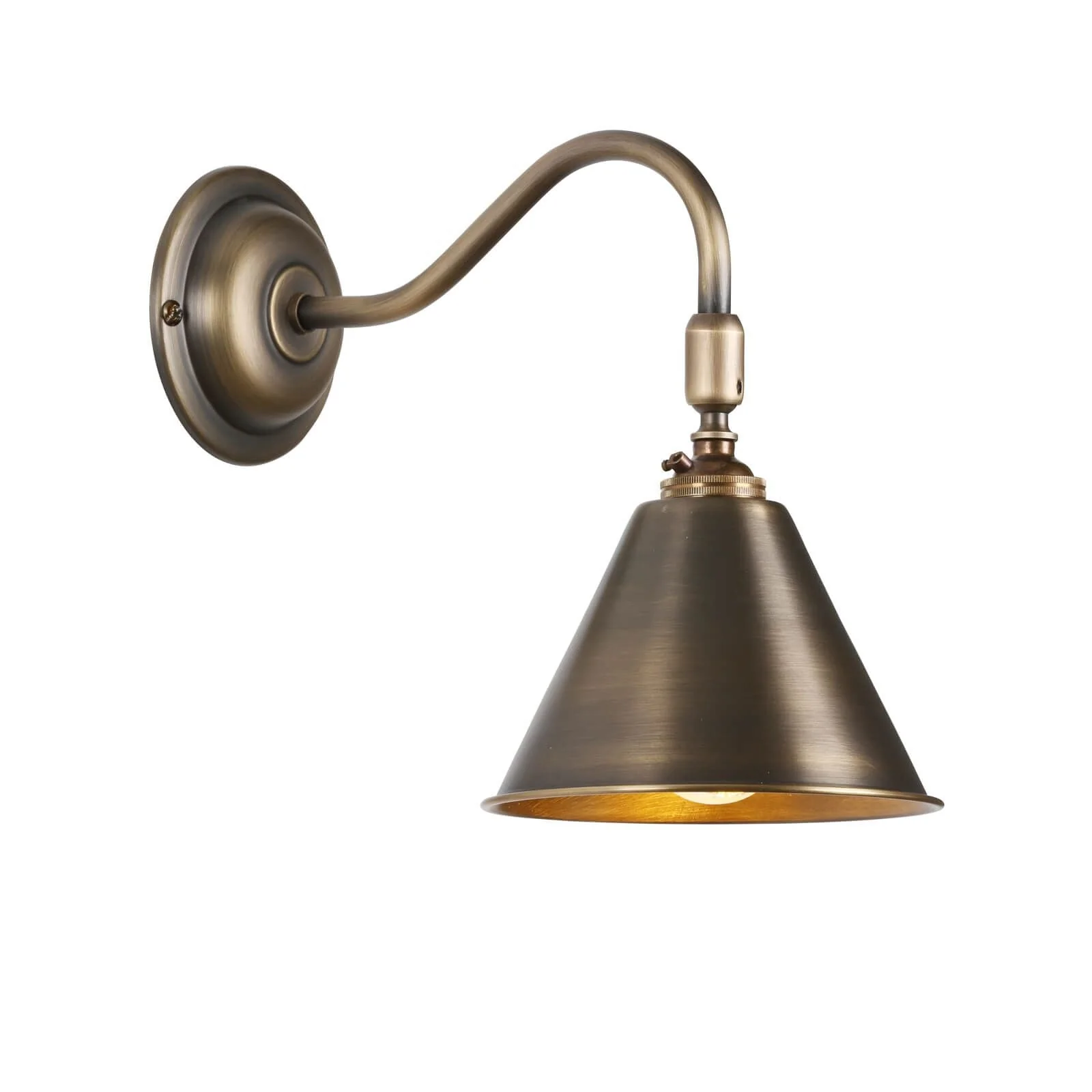 London single wall light with adjustable knuckle in butter brass/Polished Chrome/Antique Brass - Image 3