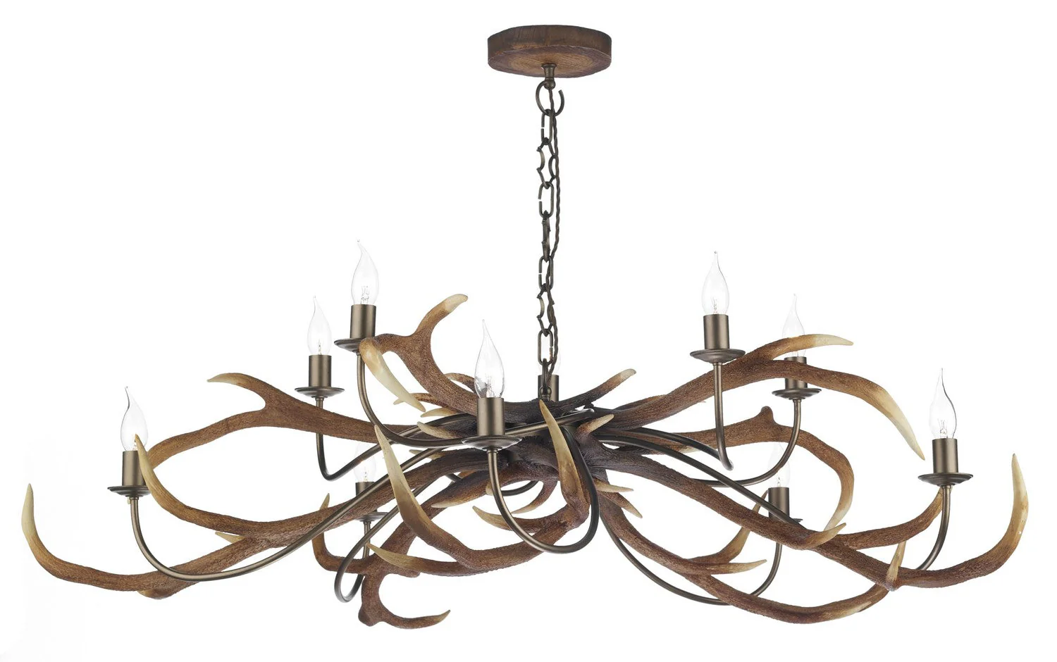 Stag 10 Light Multi-Arm Pendant Bleached/Rustic - Image 3
