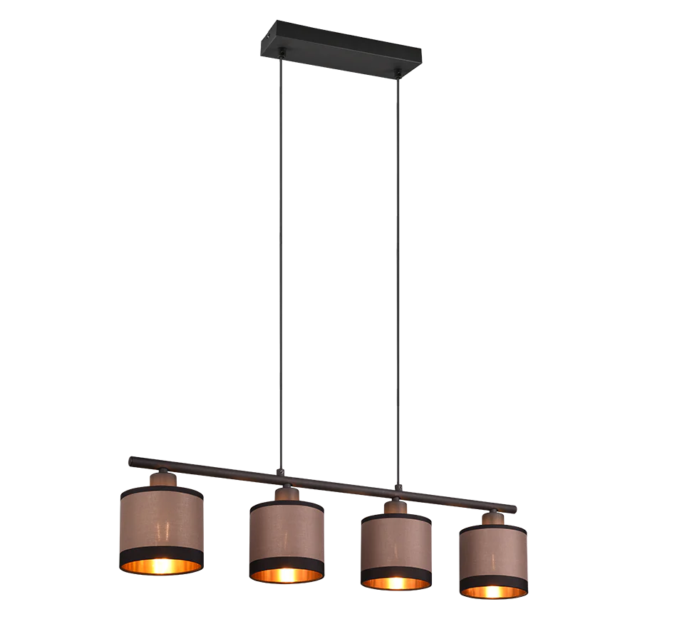 Davos 4Lt Linear Pendant - Black/Chrome - Image 3