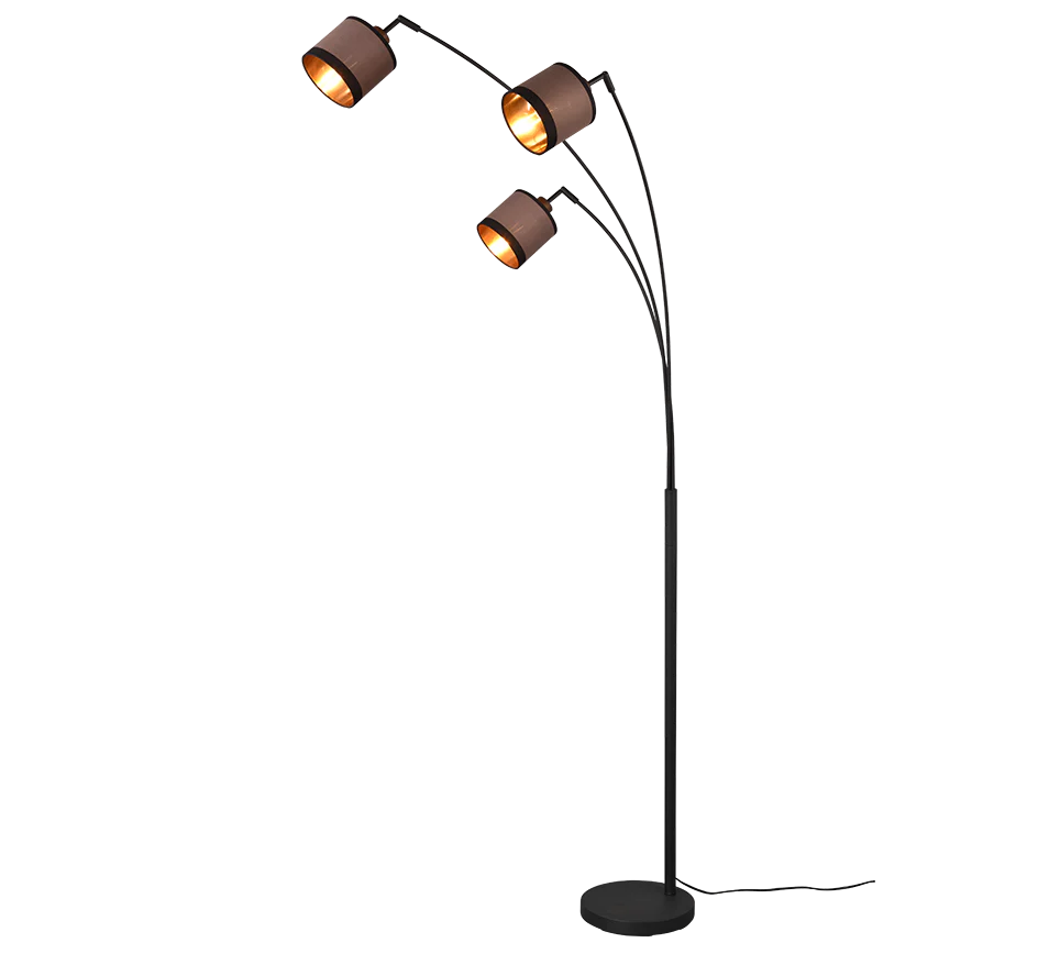 Davos Modern Floor Lamp - Chrome/Black - Image 2