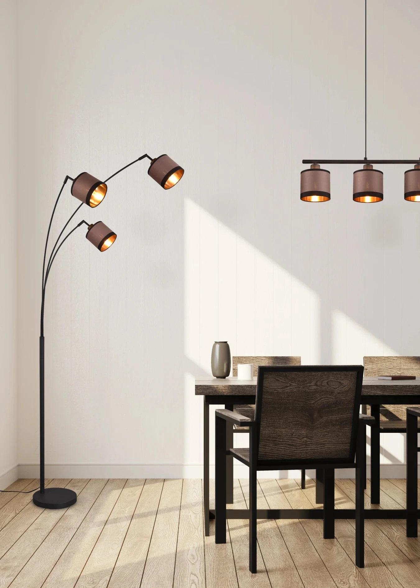 Davos Modern Floor Lamp - Chrome/Black - Image 4