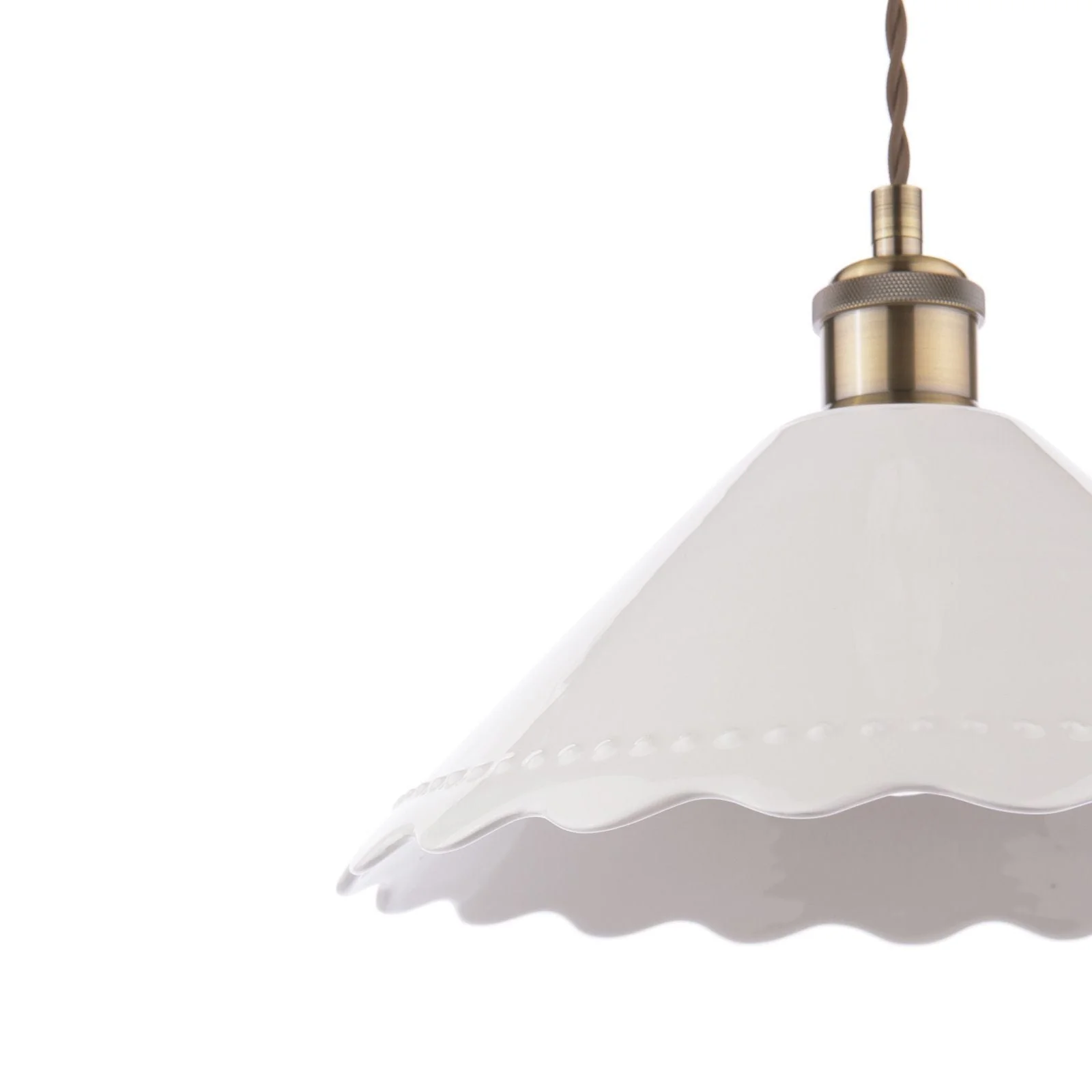 Daws Pendant White Ceramic and Antique Brass - Image 3