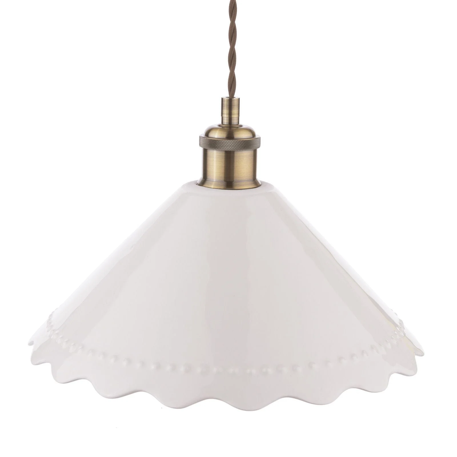 Daws Pendant White Ceramic and Antique Brass - Image 4