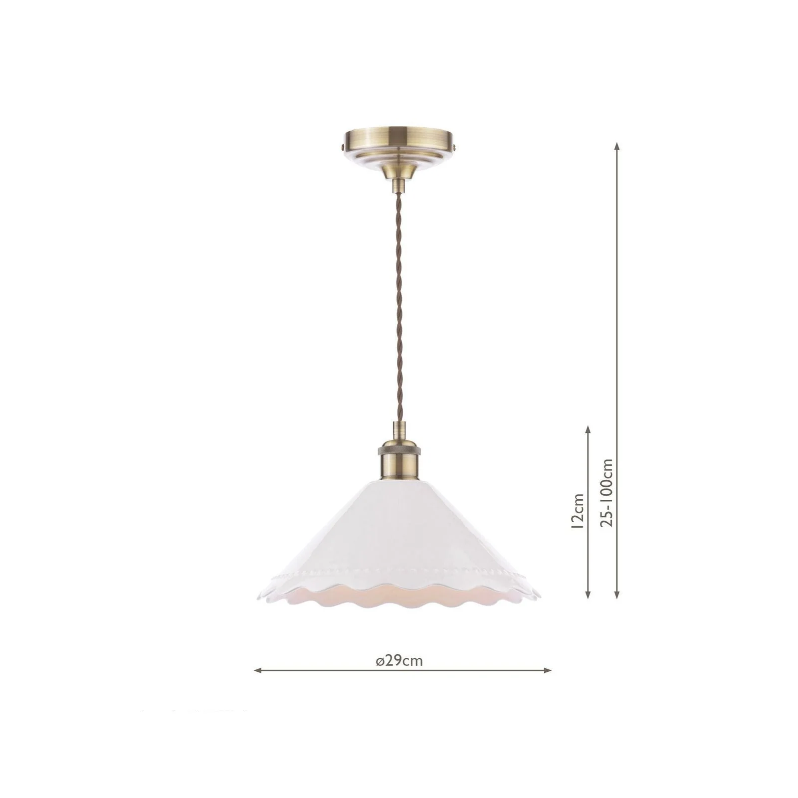 Daws Pendant White Ceramic and Antique Brass - Image 5