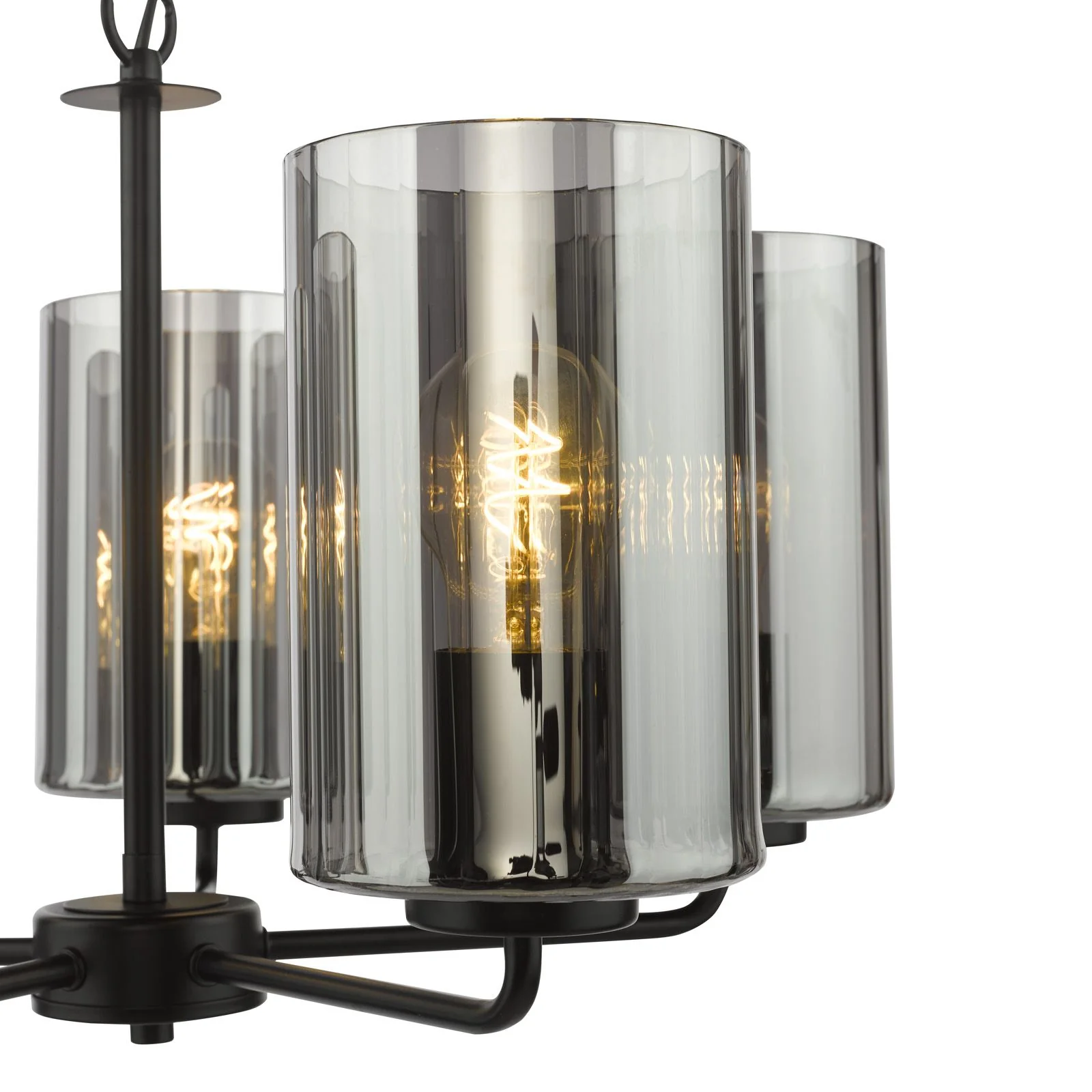 Daylin 3Lt/ 5Lt  Ceiling Light - Satin Black / Satin Gold w Ribbed Glass Finishes - Image 11