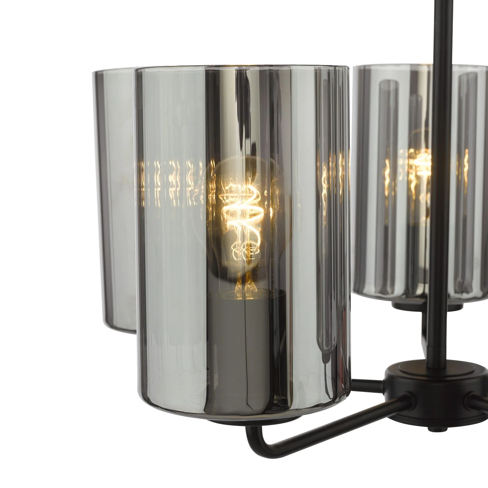 Daylin 3Lt/ 5Lt  Ceiling Light - Satin Black / Satin Gold w Ribbed Glass Finishes - Image 12