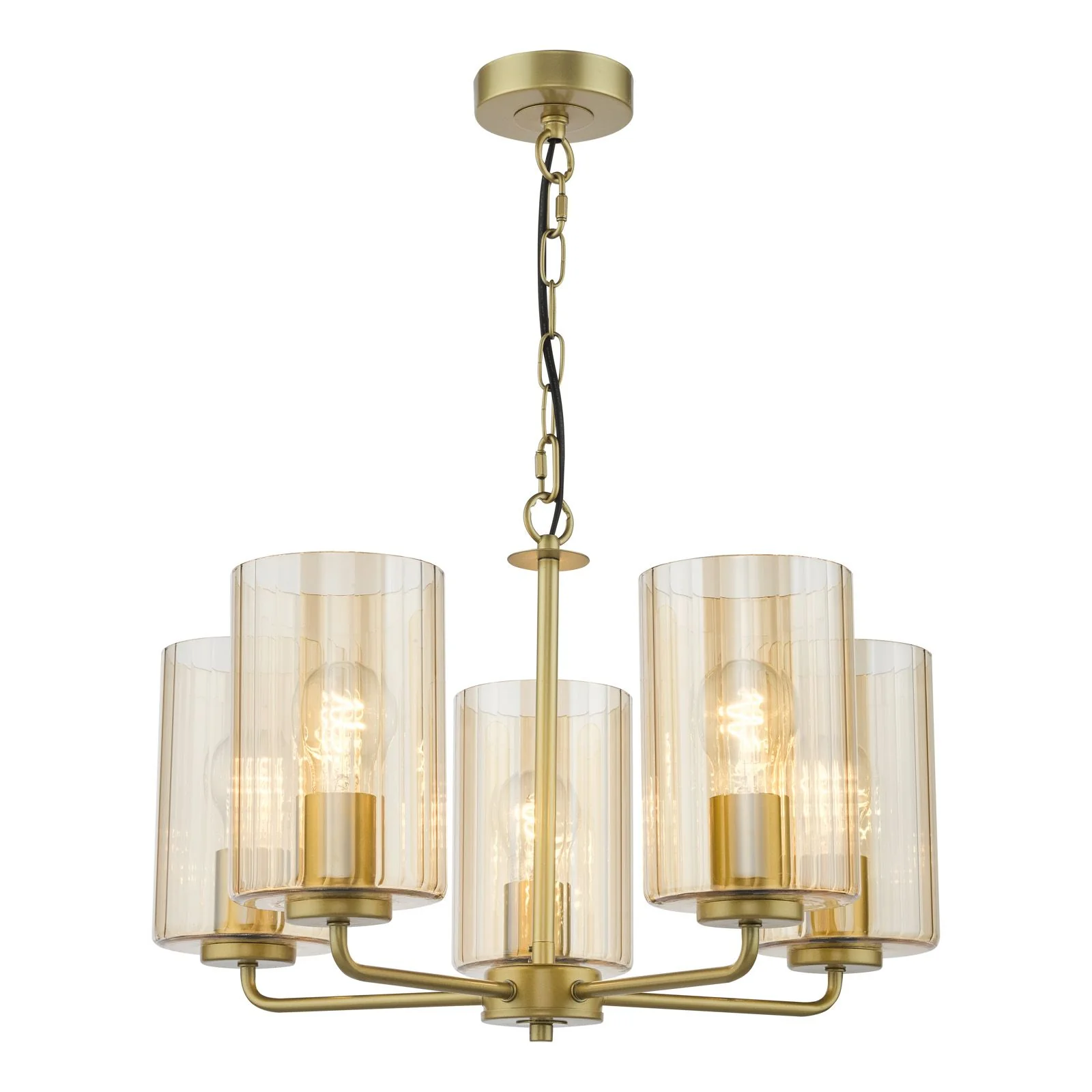 Daylin 3Lt/ 5Lt  Ceiling Light - Satin Black / Satin Gold w Ribbed Glass Finishes - Image 13
