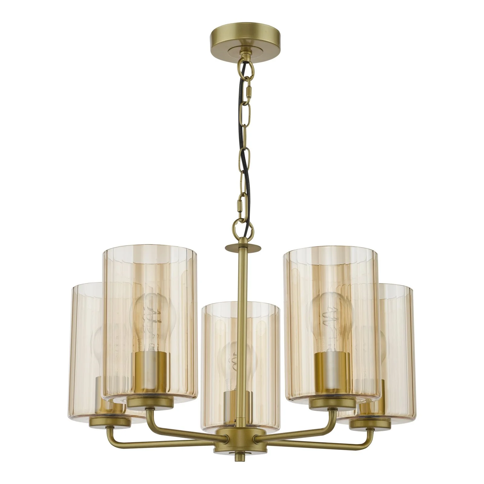 Daylin 3Lt/ 5Lt  Ceiling Light - Satin Black / Satin Gold w Ribbed Glass Finishes - Image 14