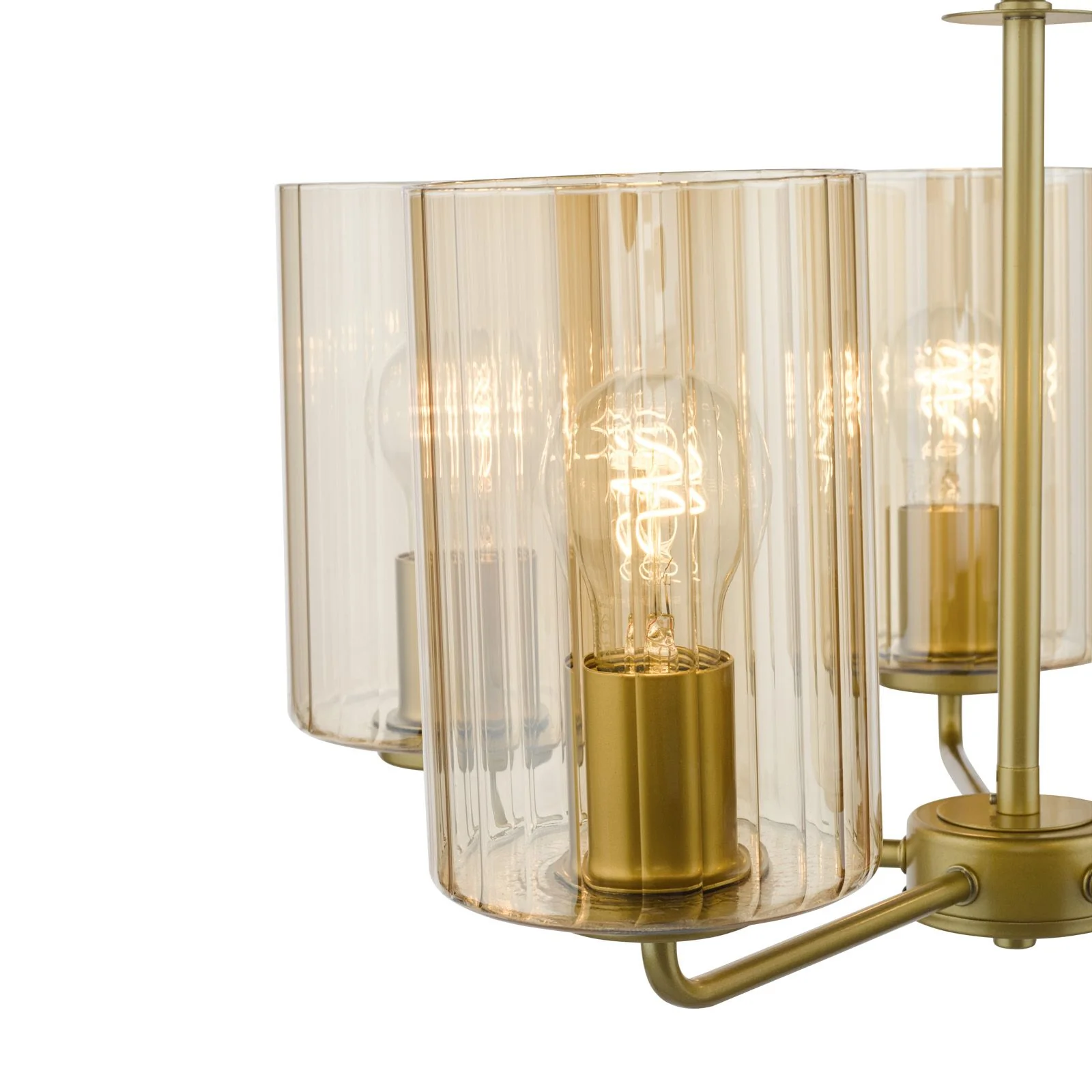 Daylin 3Lt/ 5Lt  Ceiling Light - Satin Black / Satin Gold w Ribbed Glass Finishes - Image 15