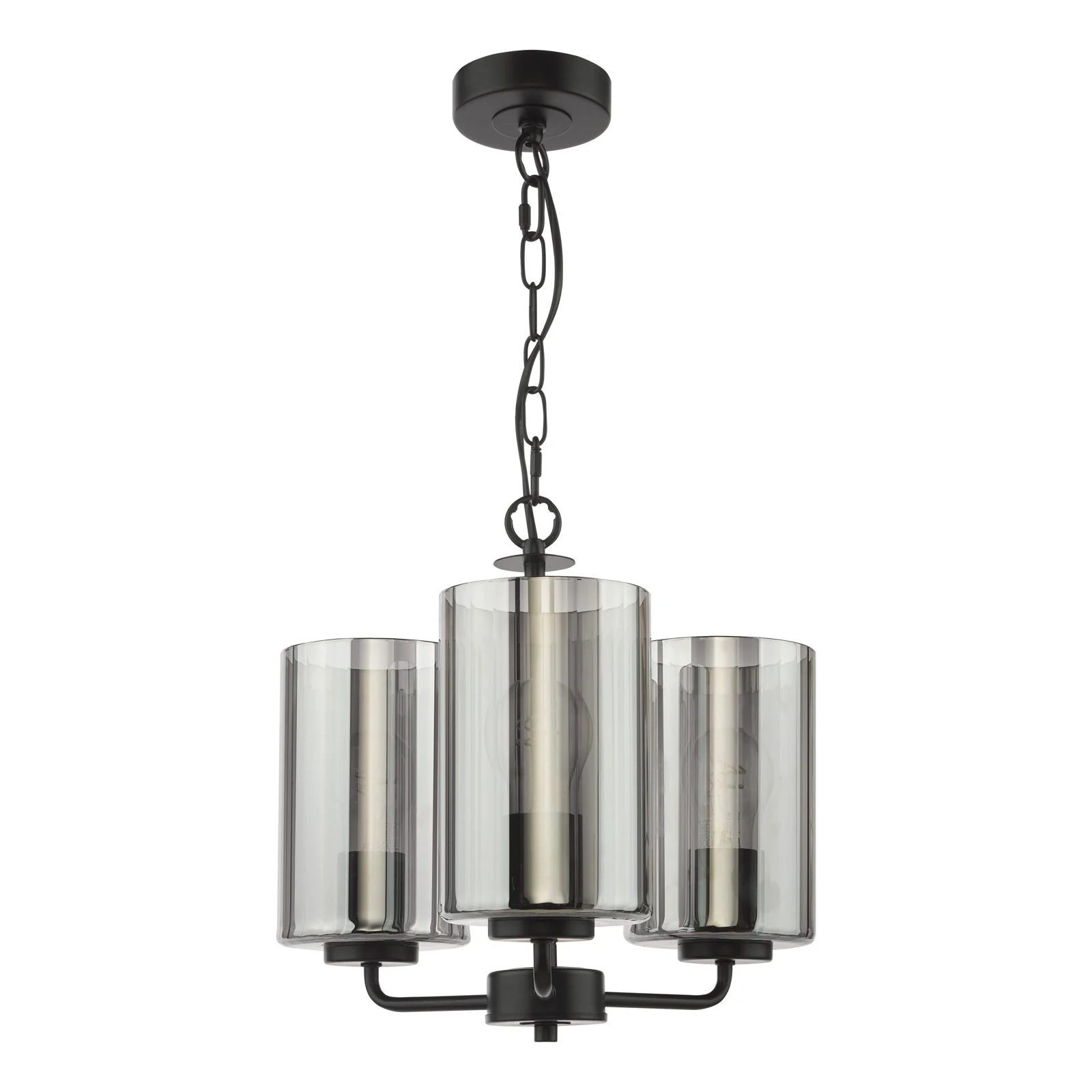 Daylin 3Lt/ 5Lt  Ceiling Light - Satin Black / Satin Gold w Ribbed Glass Finishes - Image 2