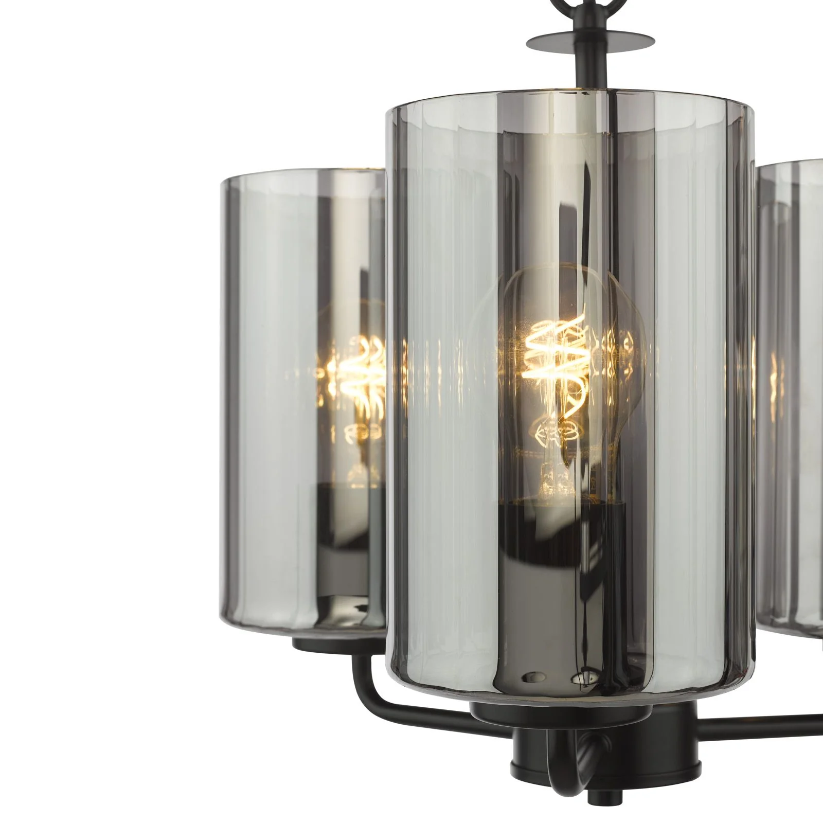 Daylin 3Lt/ 5Lt  Ceiling Light - Satin Black / Satin Gold w Ribbed Glass Finishes - Image 3