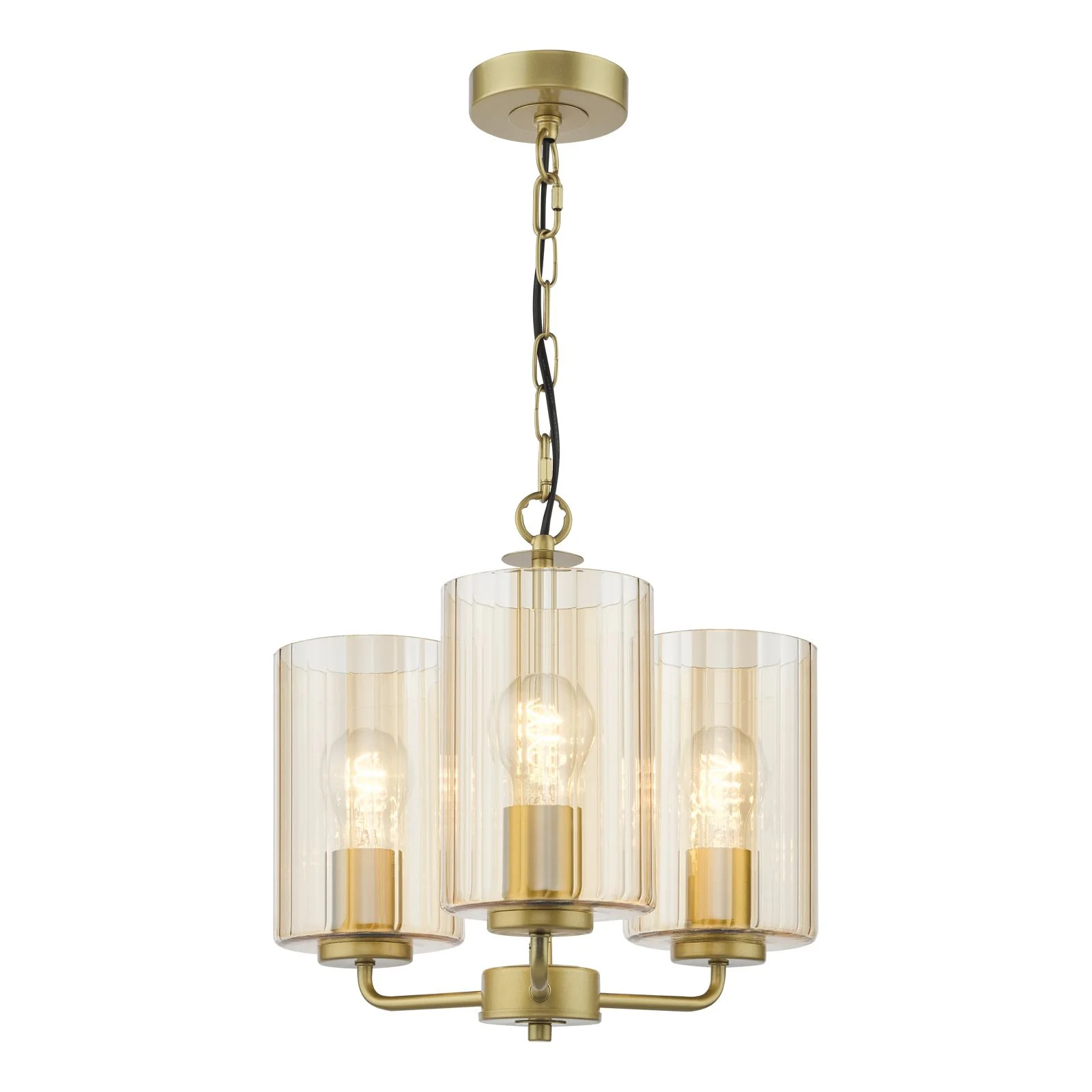 Daylin 3Lt/ 5Lt  Ceiling Light - Satin Black / Satin Gold w Ribbed Glass Finishes - Image 5