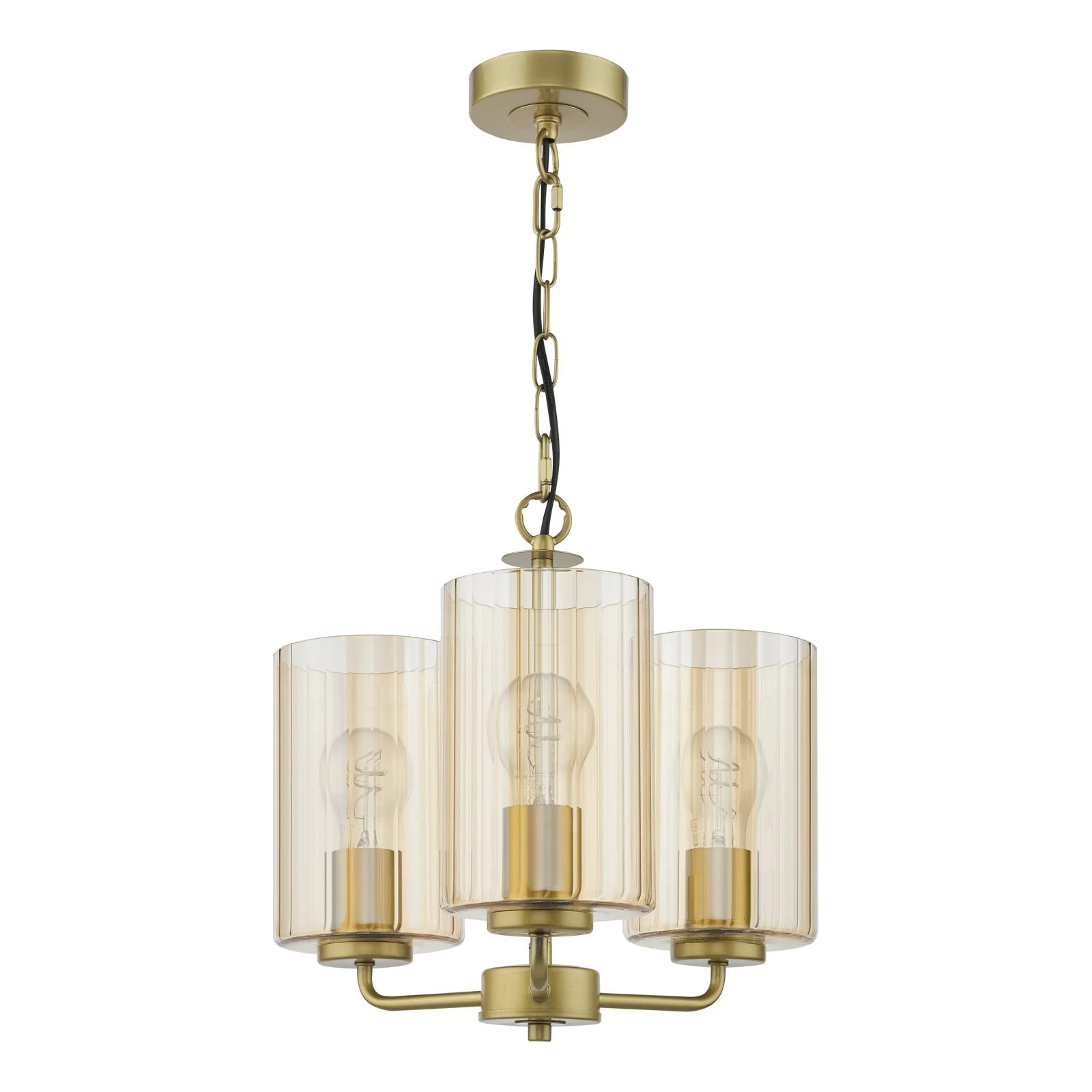 Daylin 3Lt/ 5Lt  Ceiling Light - Satin Black / Satin Gold w Ribbed Glass Finishes - Image 6
