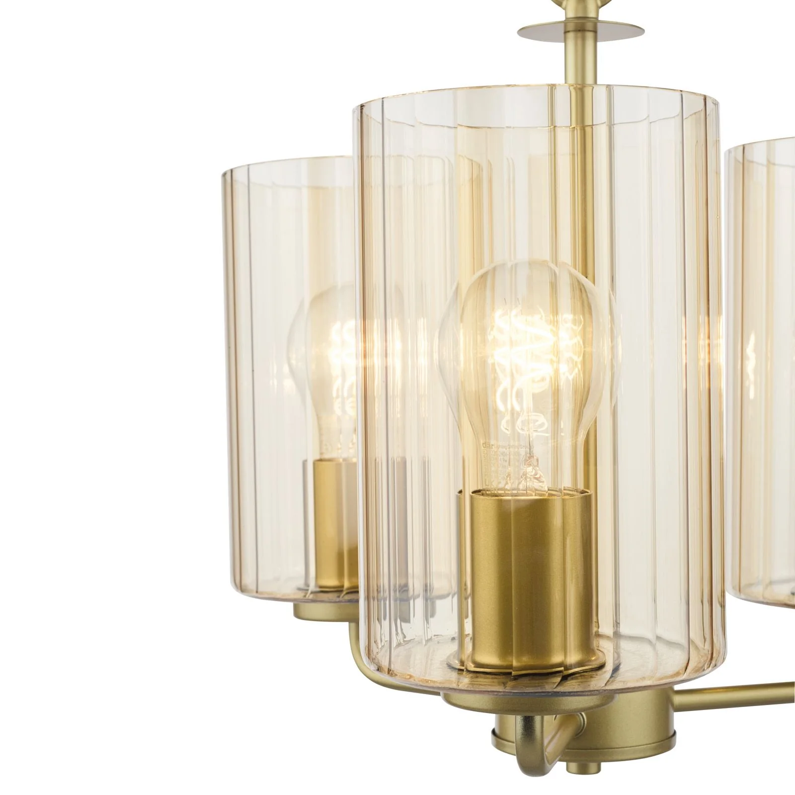 Daylin 3Lt/ 5Lt  Ceiling Light - Satin Black / Satin Gold w Ribbed Glass Finishes - Image 7