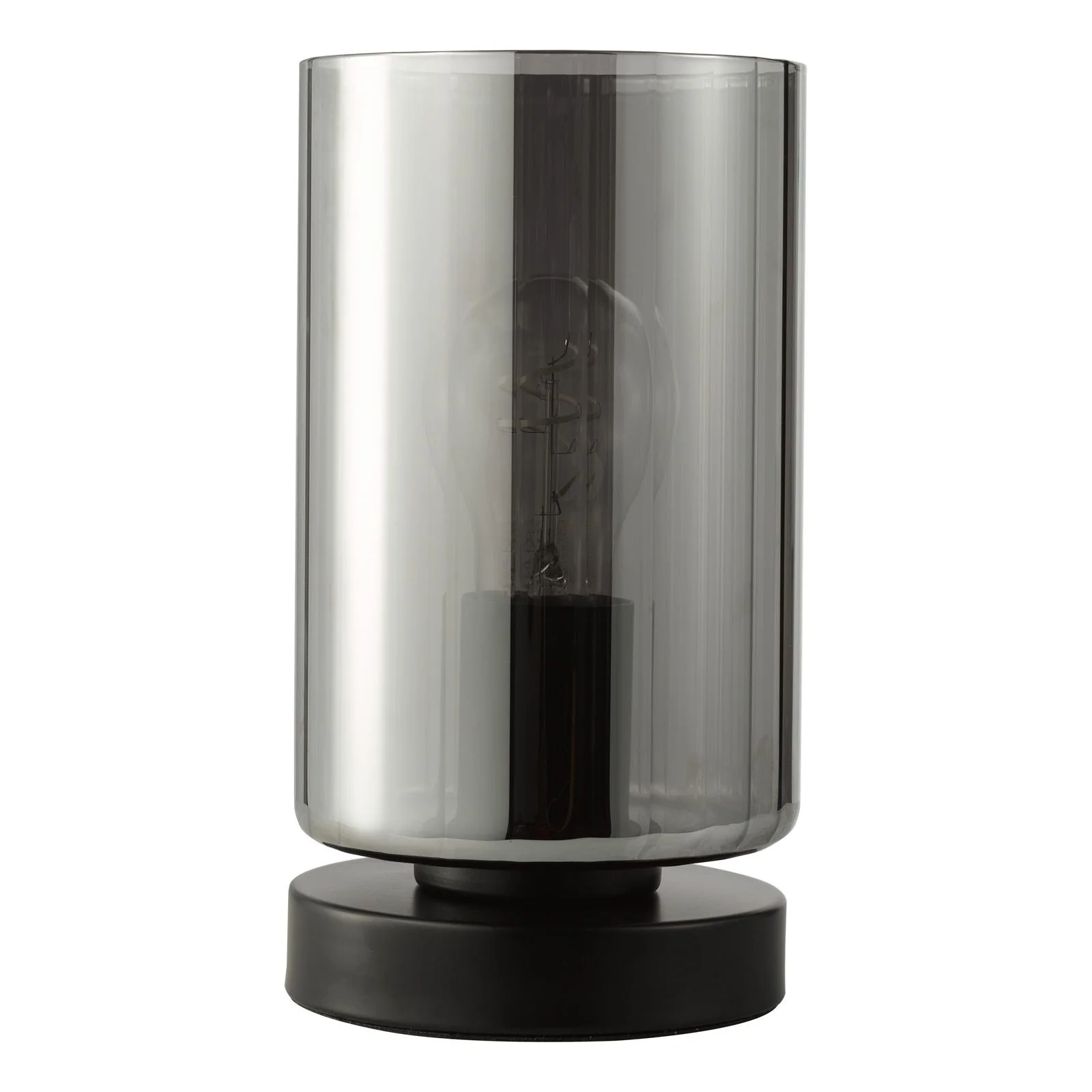 Daylin Table Lamp- Satin Black/ Satin Gold w  Ribbed Glass Finishes - Image 2