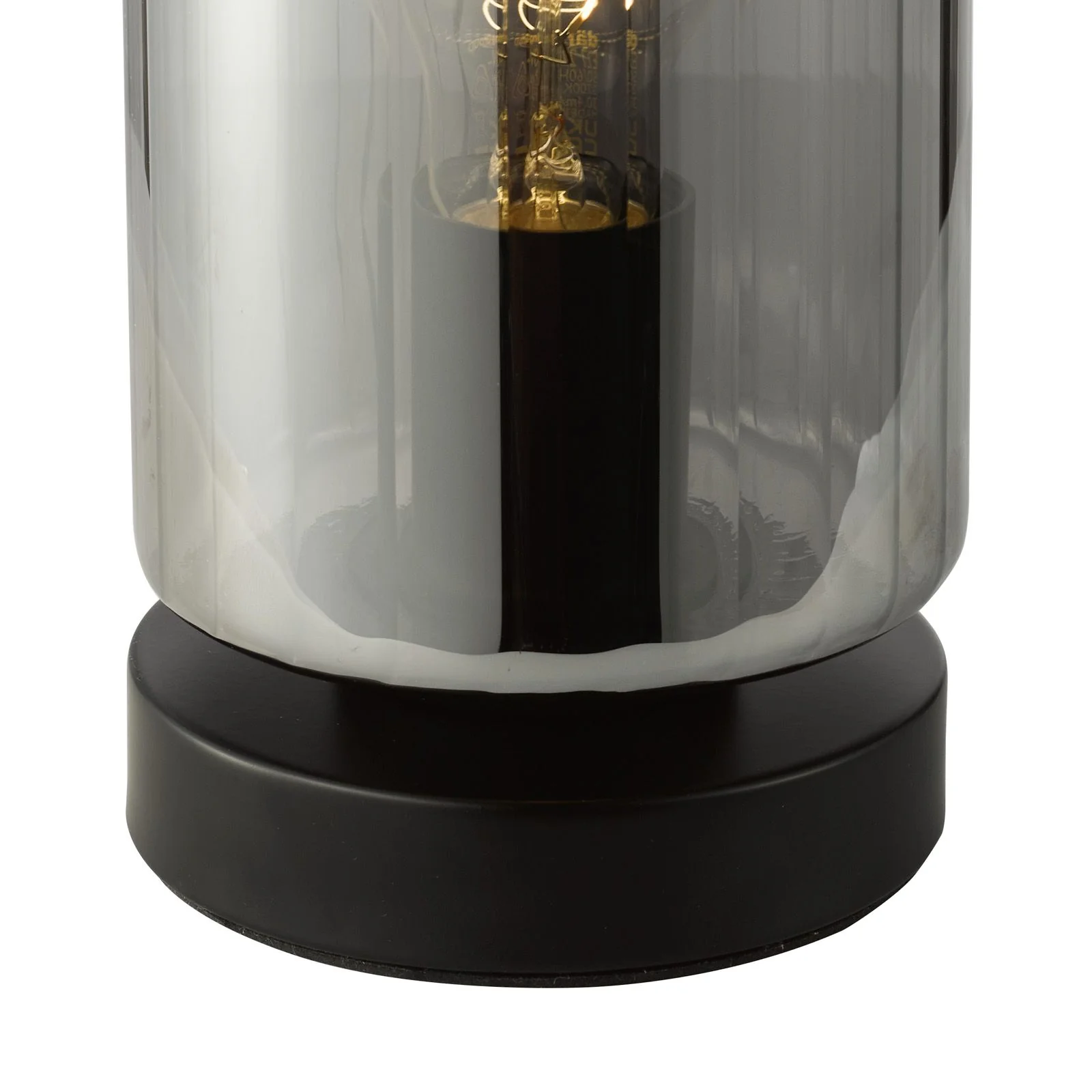 Daylin Table Lamp- Satin Black/ Satin Gold w  Ribbed Glass Finishes - Image 3