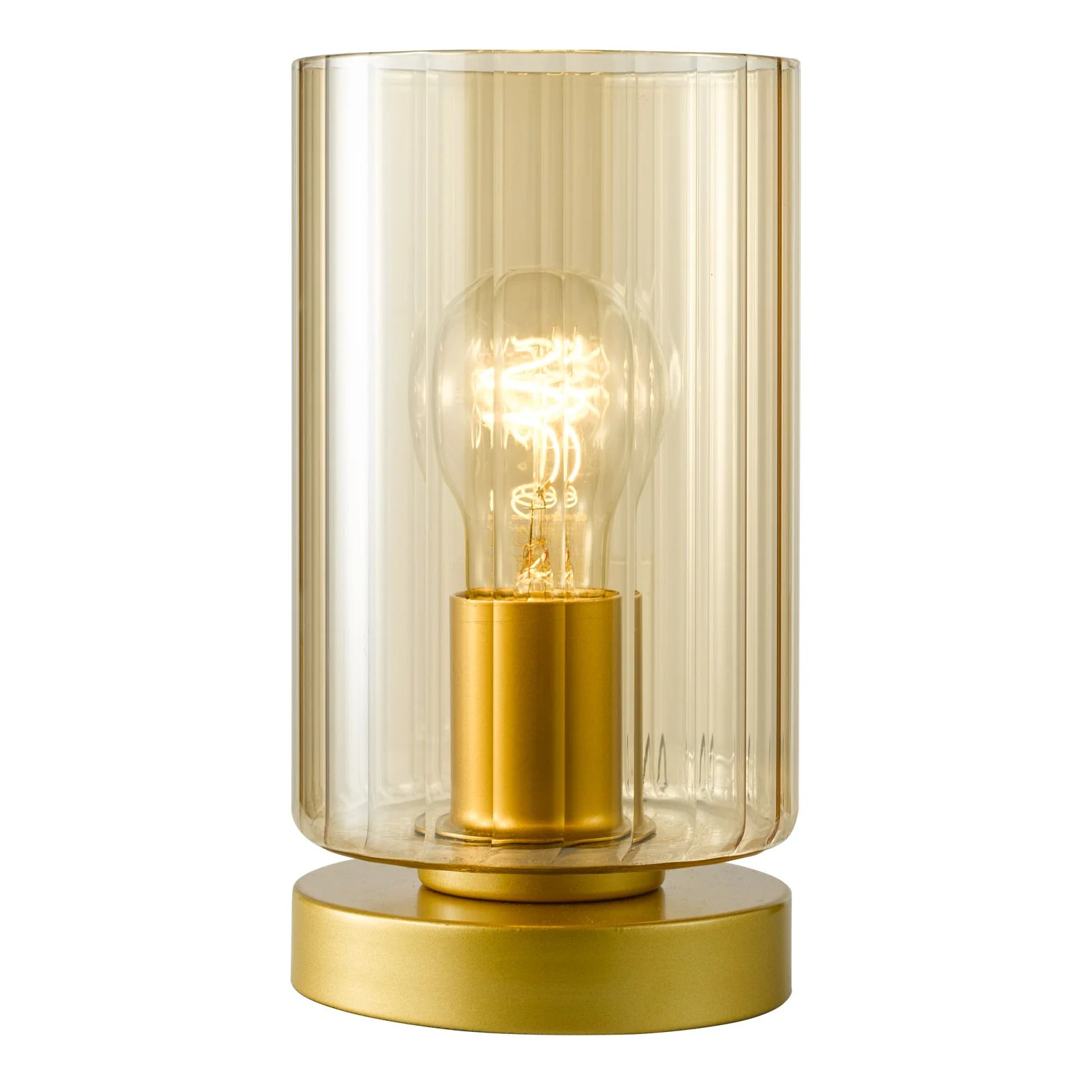 Daylin Table Lamp- Satin Black/ Satin Gold w  Ribbed Glass Finishes - Image 5