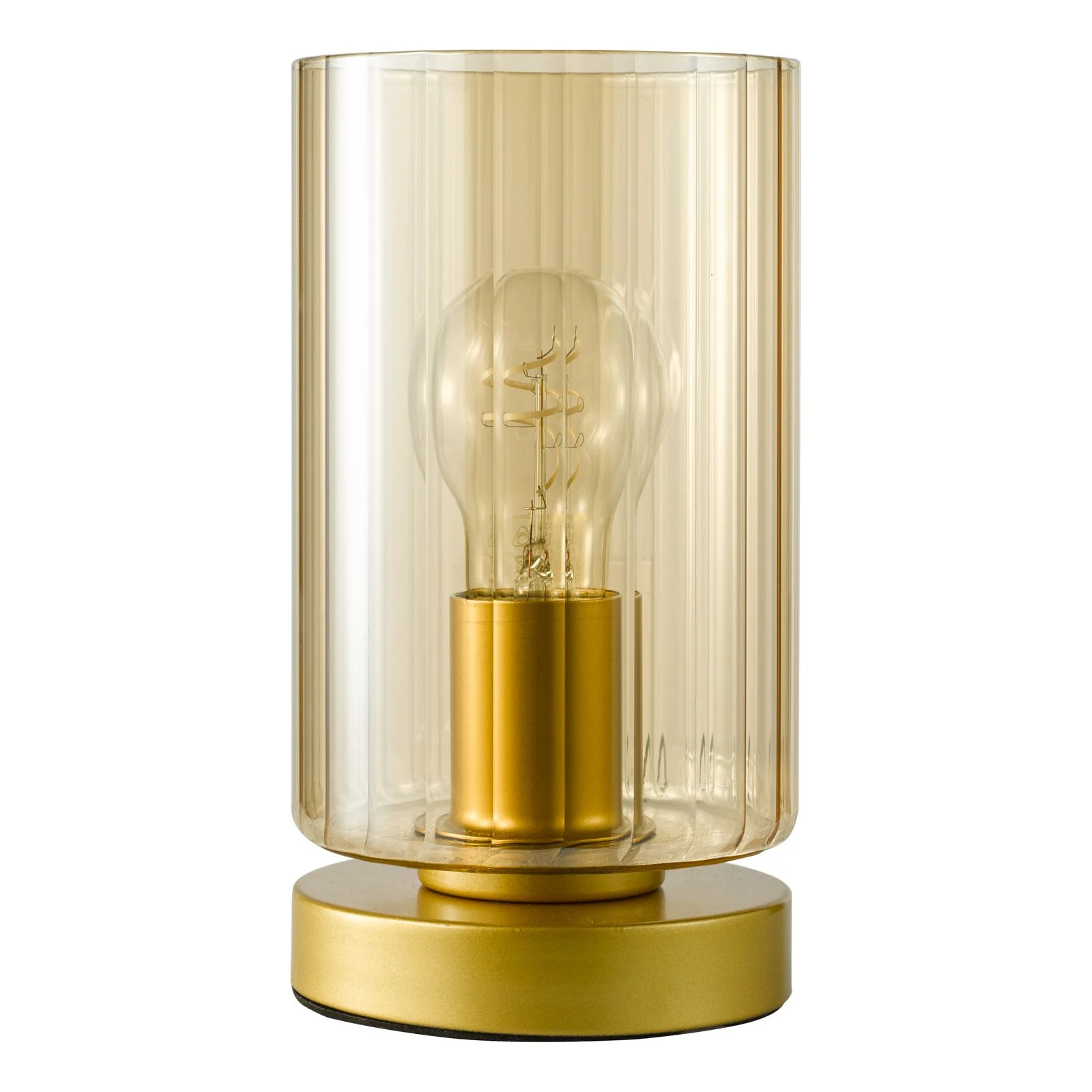 Daylin Table Lamp- Satin Black/ Satin Gold w  Ribbed Glass Finishes - Image 6