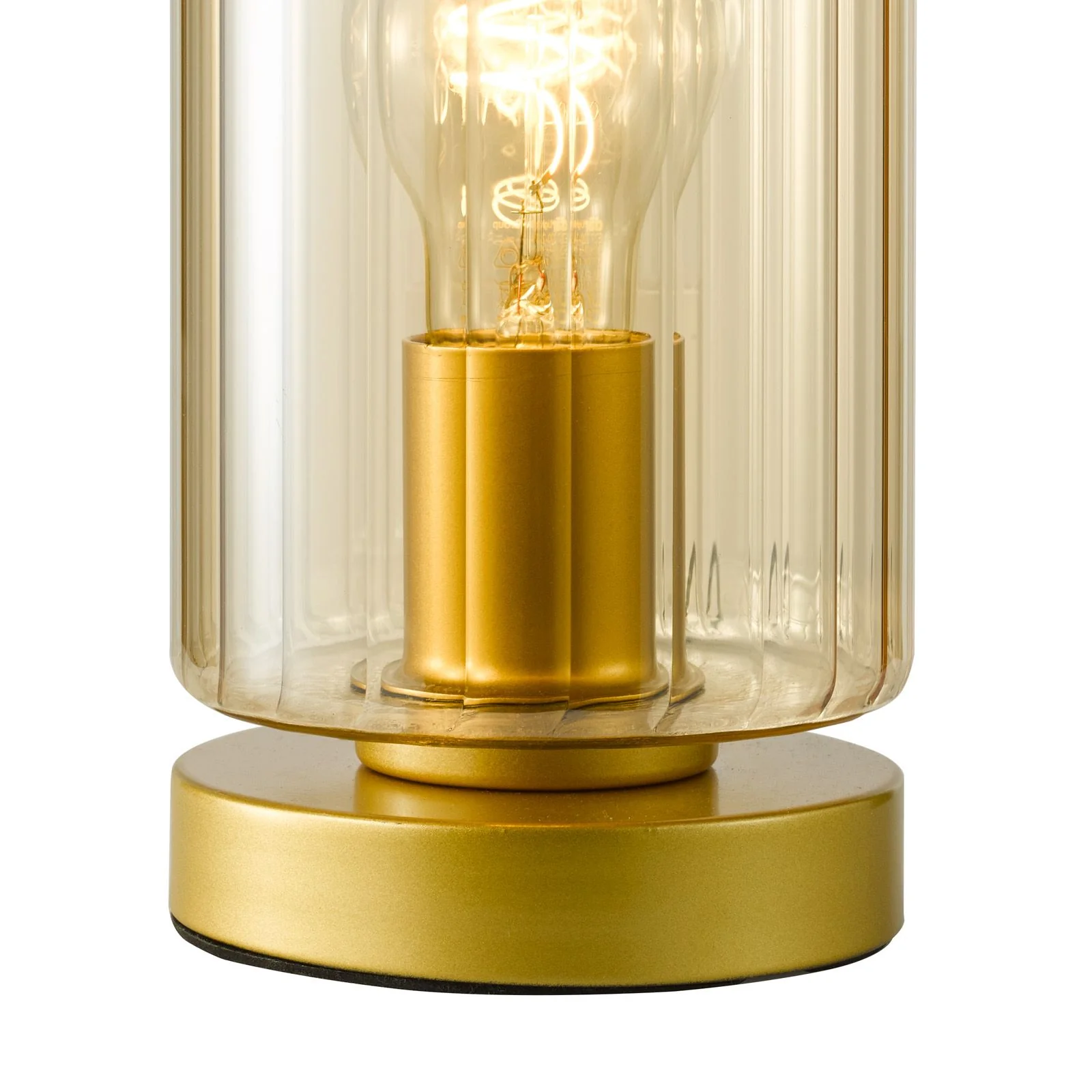 Daylin Table Lamp- Satin Black/ Satin Gold w  Ribbed Glass Finishes - Image 7