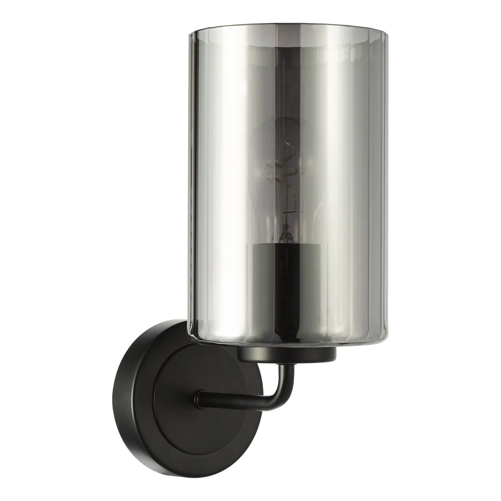 Daylin Wall Light-  Satin Black/ Satin Gold w Ribbed Glass Finishes - Image 2