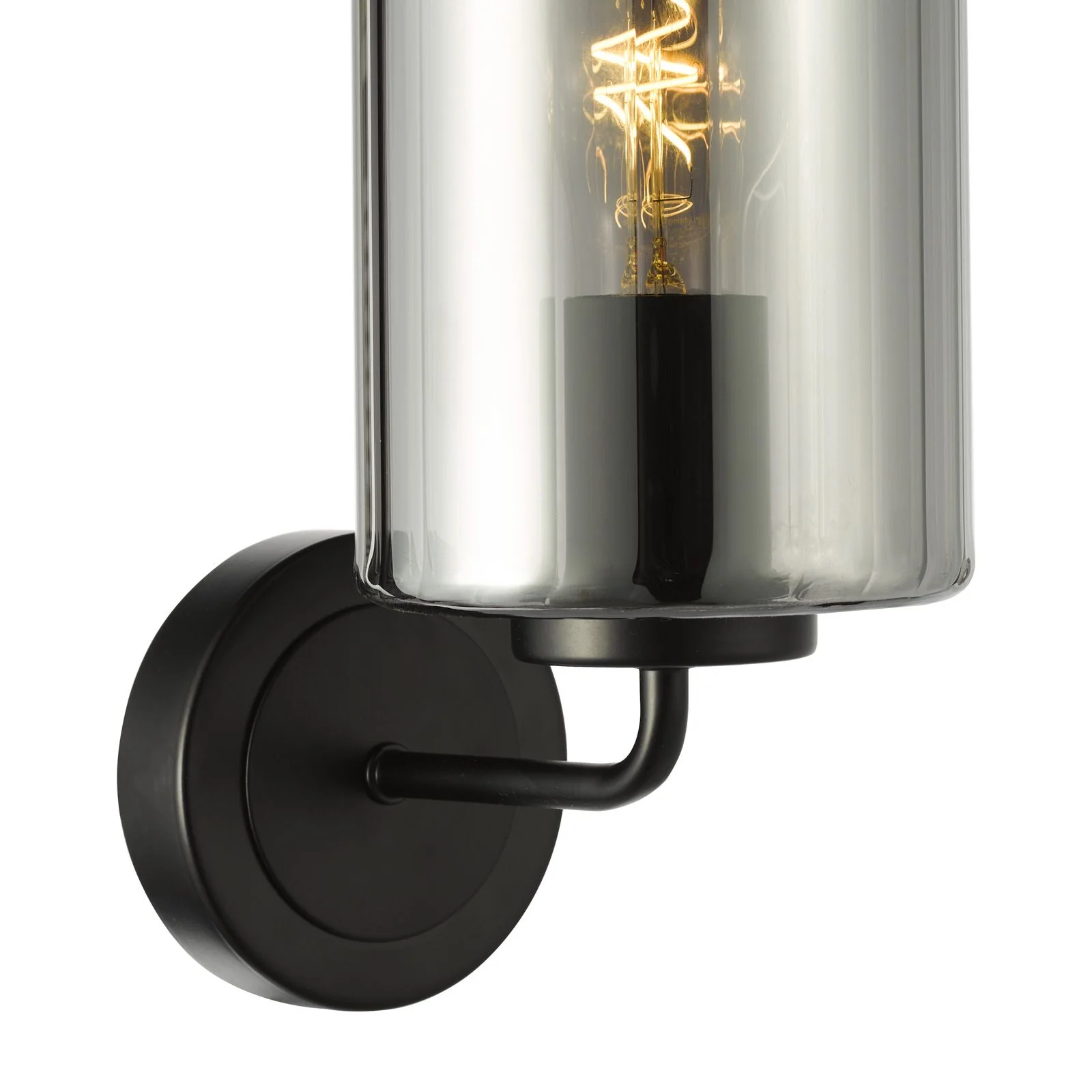 Daylin Wall Light-  Satin Black/ Satin Gold w Ribbed Glass Finishes - Image 3