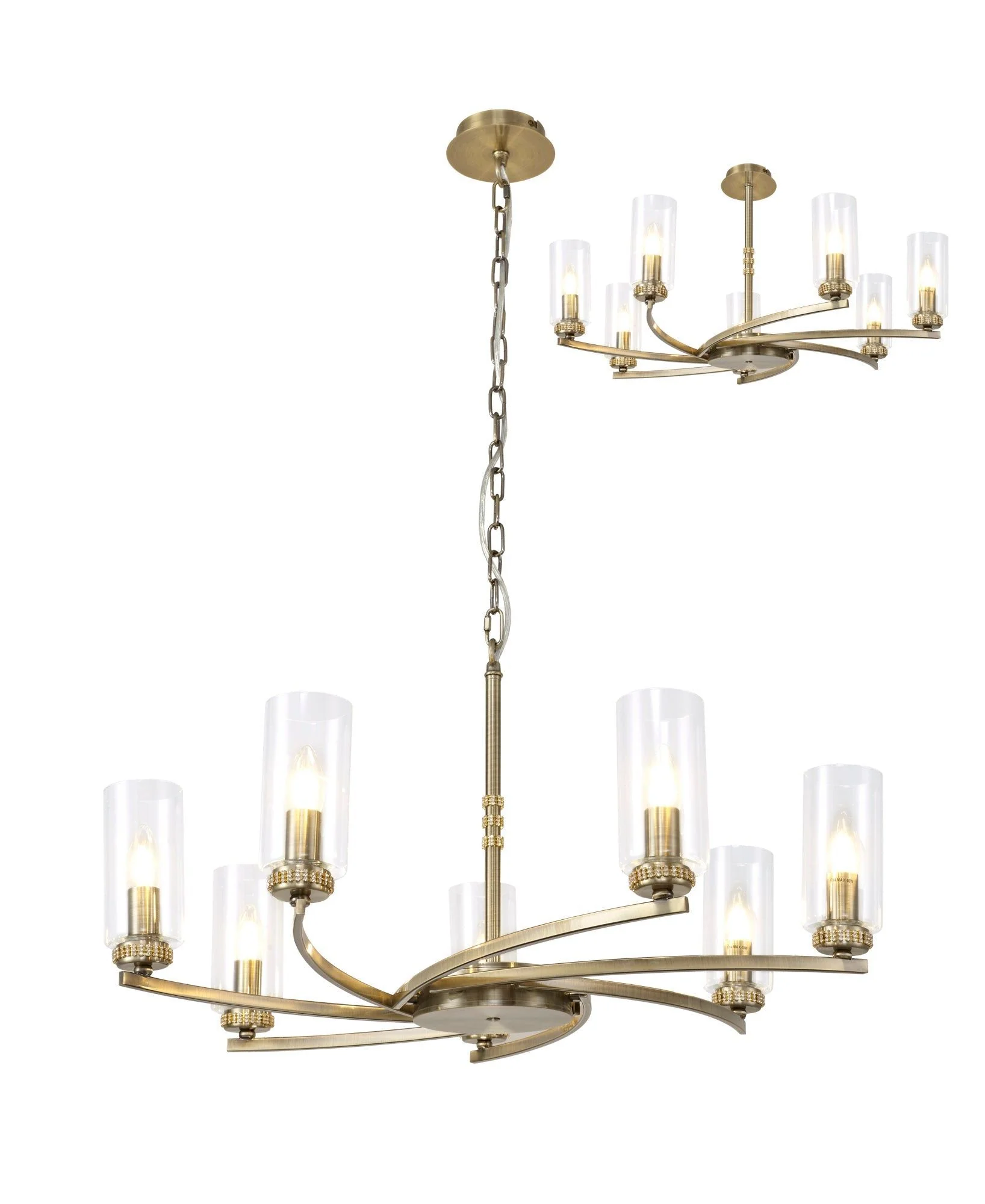 Deck Centre/Semi Flush Light, 3/5/6/7Lt - Antique Brass/Polished Nickel/Polished Gold Finish - Image 15